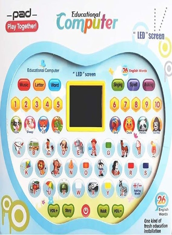 MKY Educational Mini Computer Toy for Kids- Apple Shape LED Display and Fun Music- Learning Alphabets, Numbers, Words, Animal and Story for Kids - Colour as per Stock - Image 5